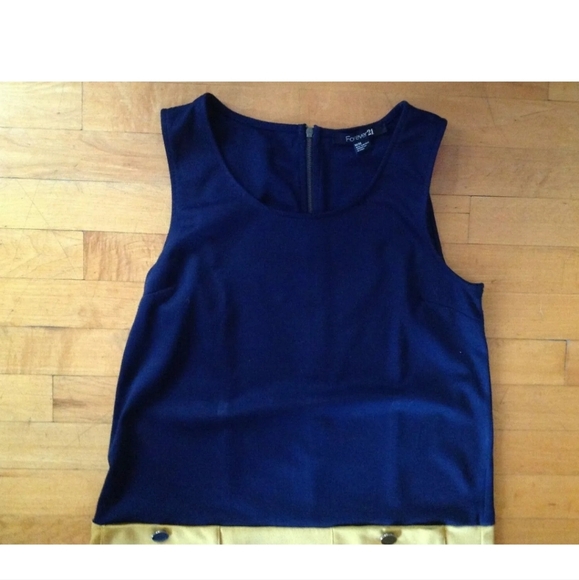 Forever 21 Women's A-Line Dress Blue & Yellow Button Design Size Medium - Picture 7 of 12